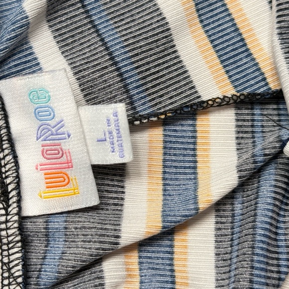 LuLaRoe Striped Blue and Yellow Shorts - Picture 4 of 6